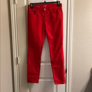 Ann Taylor Loft red skinny jeans